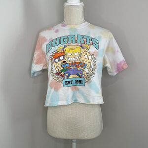 Nickelodeon Rugrats Cropped Tee 90's Y2K Tie Dye Short Sleeve Women's Size Small